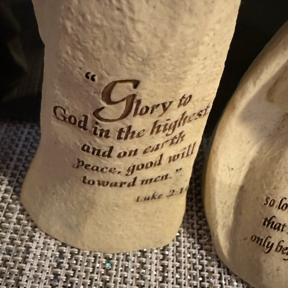 Nativity 8 piece set New King James Stone Resin Ivory Luke John Matthew - Picture 11 of 12